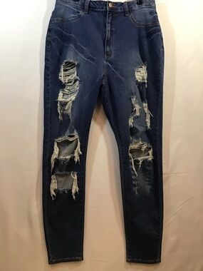 Fashion Nova Dark Blue Denim Jeans